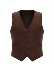 Davos - Brown | Modern gyapjú zakó mellénnyel (barna)