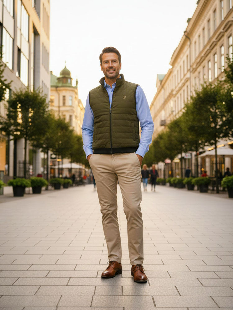 Actium - Khakigreen | Steppelt átmeneti férfi mellény (khaki)