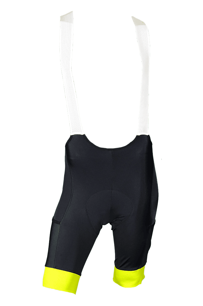 Limited edition, numbered cycling pro jersey and bib cargo shorts set - lemon yellow