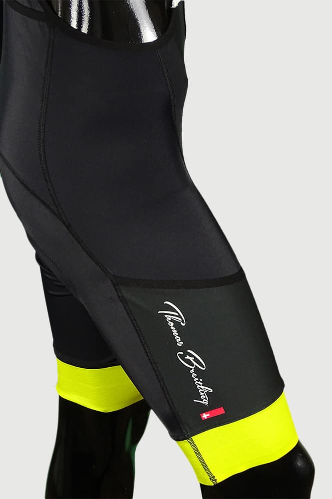 Limited edition, numbered cycling pro jersey and bib cargo shorts set - lemon yellow