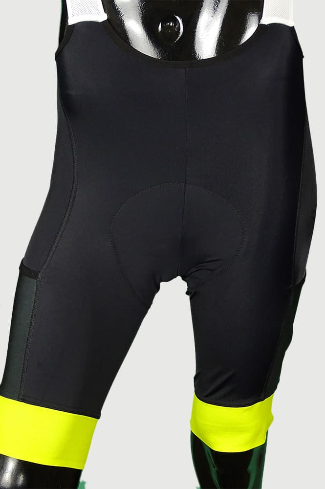 Limited edition, numbered cycling pro jersey and bib cargo shorts set - lemon yellow