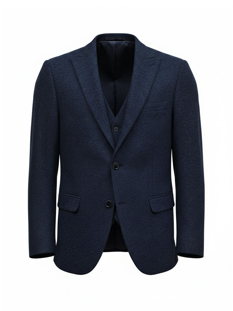 Davos - Jeans | Modern gyapjú zakó mellénnyel (kék)