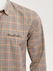Laney - Orange | Aprókockás oxford férfi ing (narancs, barna, fehér)