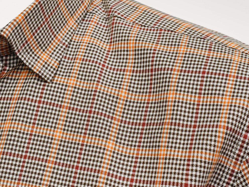 Laney - Orange | Aprókockás oxford férfi ing (narancs, barna, fehér)
